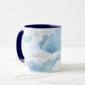 Tasse mit hellblauen Wolkendesign 350ml Mok (Voorkant links)