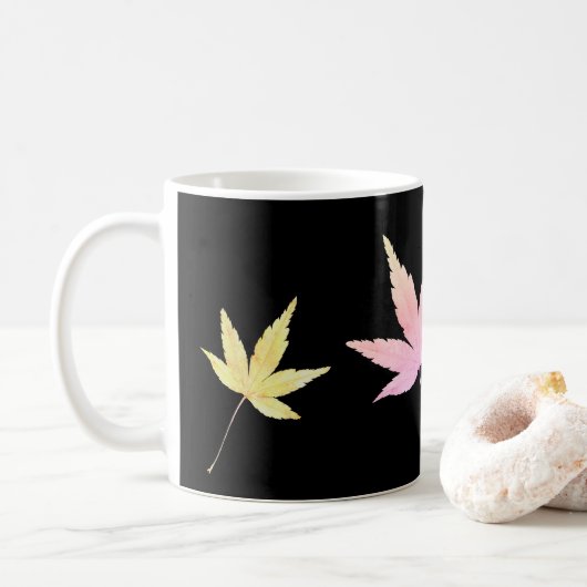 Tasse mit Herbstlaub Koffiemok (Met donut)