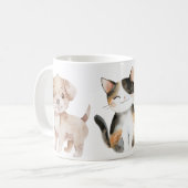 Tasse mit Hund, Katze und Huhn Koffiemok (Voorkant links)