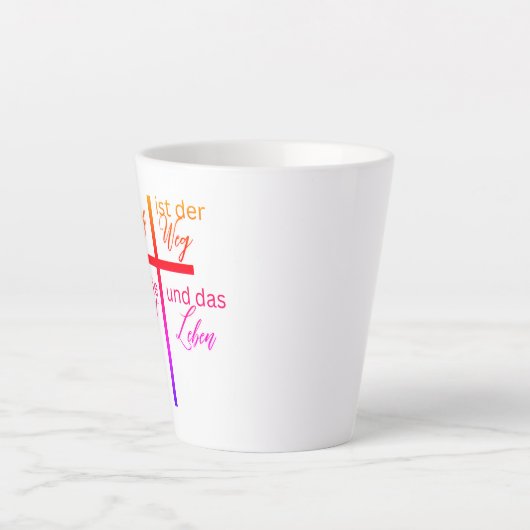 Tasse mit Kreuz – Jesus ist der Weg Latte Mok (Voorkant)