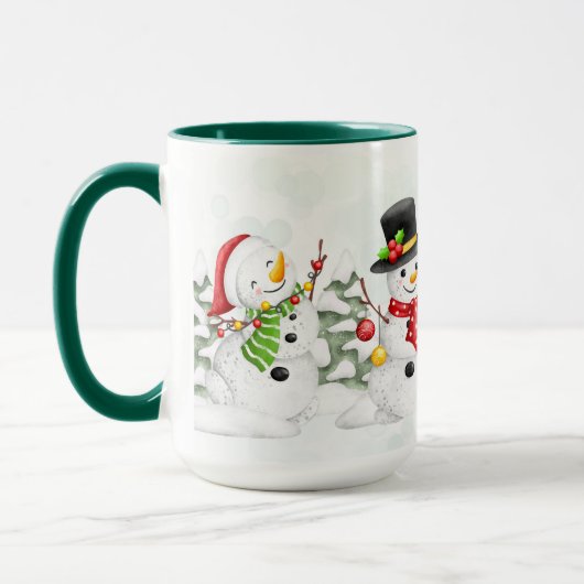 Tasse mit Schnemännern 2 Mok (Links)