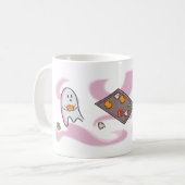 Tasse mit süßen Geistern die Kekse essen Koffiemok (Voorkant links)