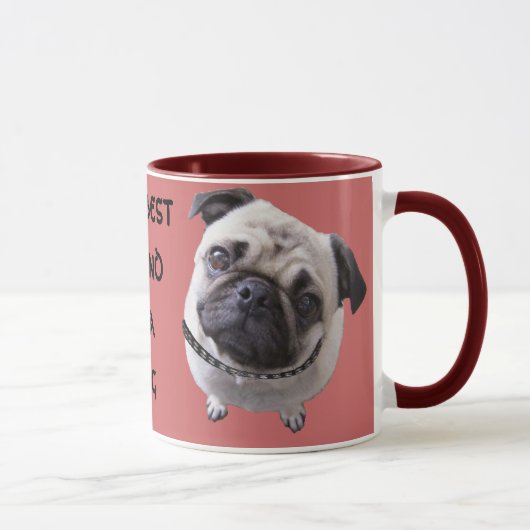 Tasse "Mops" rot Mok (Rechts)