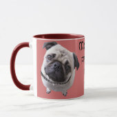 Tasse "Mops" rot Mok (Links)