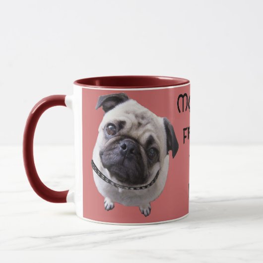 Tasse "Mops" rot Mok (Links)