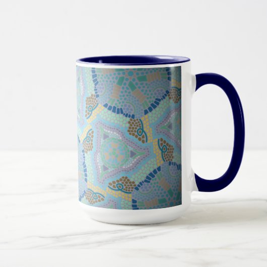 Tasse MUG Jimette Design Blue Grijs Mok (Rechts)