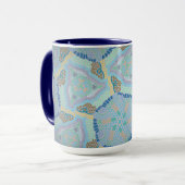 Tasse MUG Jimette Design Blue Grijs Mok (Voorkant links)