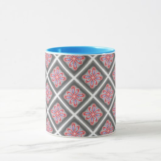 Tasse MUG Jimette Design Blue Red Mok (Midden)