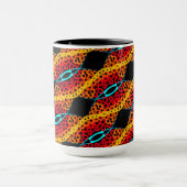 Tasse MUG Jimette Design Orange, rood en zwart Mok (Midden)