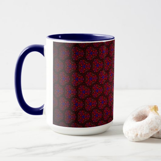 Tasse MUG Jimette Design Red en Blue Mok (Met donut)