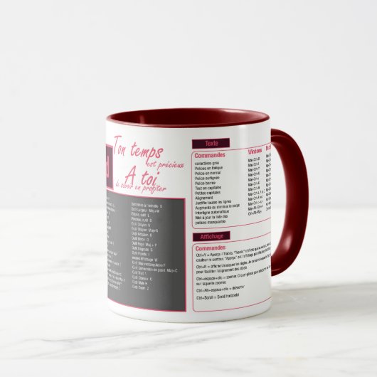 Tasse mug-sneltoetsen Indesign-toetsenbord Mok (Voorkant rechts)
