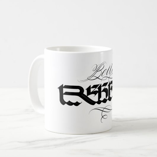 Tasse mugs prachtige rebel calligrapie koffiemok (Voorkant links)