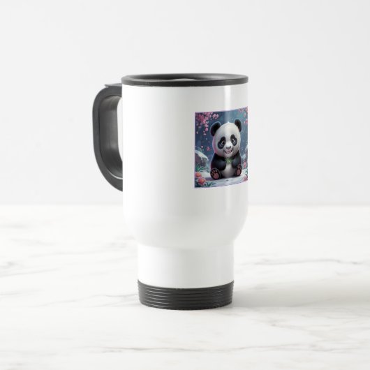 Tasse Panda Kawaii Reisbeker (Voorkant links)