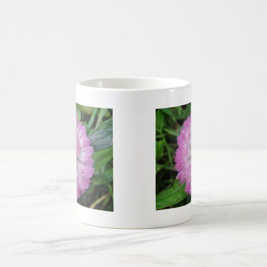Tasse rosa Kleeblüte mit Wassertropfen Koffiemok (Center)