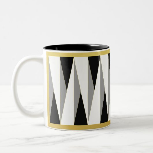 tasse | schwarz | weiss | gold | triangle °2 tweekleurige koffiemok (Links)