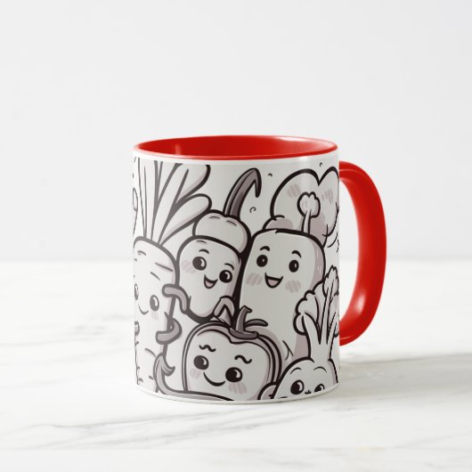 Tasse Smiling Veggies Coffee Mug Mok (Voorkant rechts)