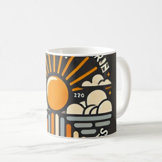 Tasse Soleil - De zon schijnt achter de wolken Koffiemok (Voorkant rechts)
