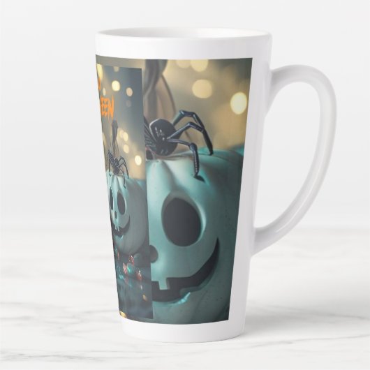 Tasse van Citrouille Hello Halloween! Latte Mok (Rechts)