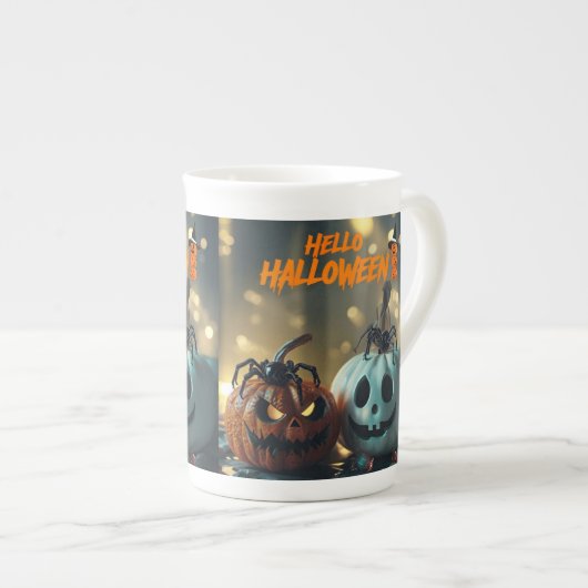 Tasse van Citrouille Hello Halloween! Porselein Kop (Voorkant rechts)