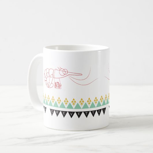 Tasse van trotteugelgarnalen koffiemok (Voorkant links)