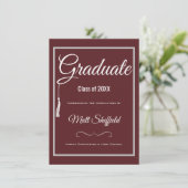 Tassel Afstuderen Aankondiging Grey en Maroon (Staand voorkant)