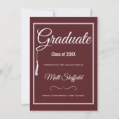 Tassel Afstuderen Aankondiging Grey en Maroon (Voorkant)