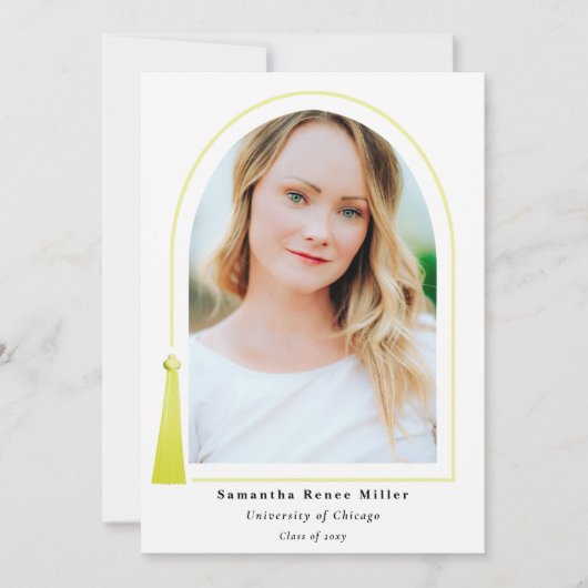 Tassel Arch Modern Minimal 2 Foto Afstuderen Kaart (Voorkant)