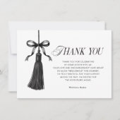 Tassel Black Bow Graduation Party Simple Bedankkaart (Voorkant)