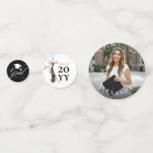 Tassel Gold Bow Graduation Party Custom Grad Photo Confetti (Achterkanten)