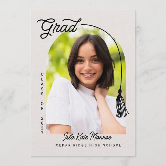 Tassel Grad Announcement with Photo Kaart (Voorkant)