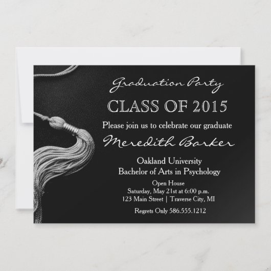Tassel Graduation Party Invitation Class van 2015 Kaart (Voorkant)