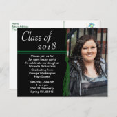 Tassel Green & Black Afstudeerfeest aankondiging (Voorkant / Achterkant)