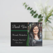Tassel Green & Black Afstudeerfeest aankondiging (Staand voorkant)