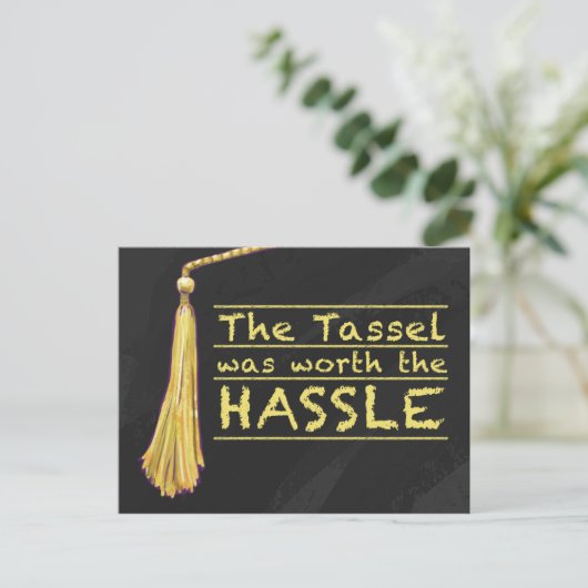 Tassel Hassle Gold Briefkaart (Staand voorkant)