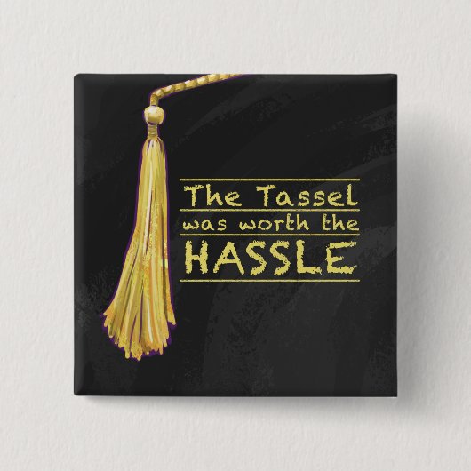 Tassel Hassle Gold Vierkante Button 5,1 Cm (Voorkant)
