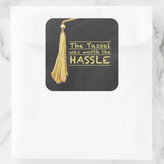 Tassel Hassle Gold Vierkante Sticker (Tas)