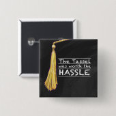 Tassel Hassle Silver Vierkante Button 5,1 Cm (Voorkant /achterkant)