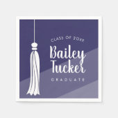 Tassel op Navy Blue Ombre Graduation Party servett Servet (Voorkant)