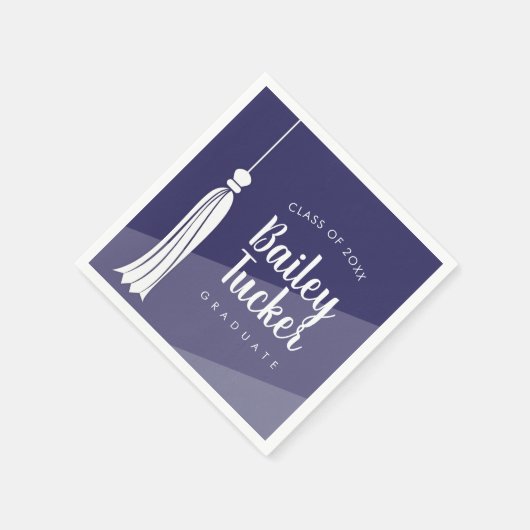 Tassel op Navy Blue Ombre Graduation Party servett Servet (Hoek)