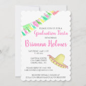 Tassel Papel Picado Pink Green Fiesta Afstuderen Kaart (Voorkant)