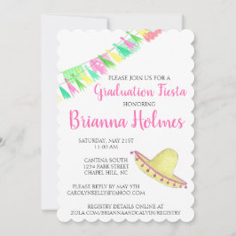 Tassel Papel Picado Pink Green Fiesta Afstuderen Kaart