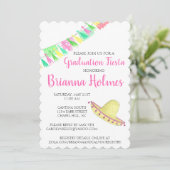 Tassel Papel Picado Roze Groen Feest Afstuderen Kaart (Staand voorkant)