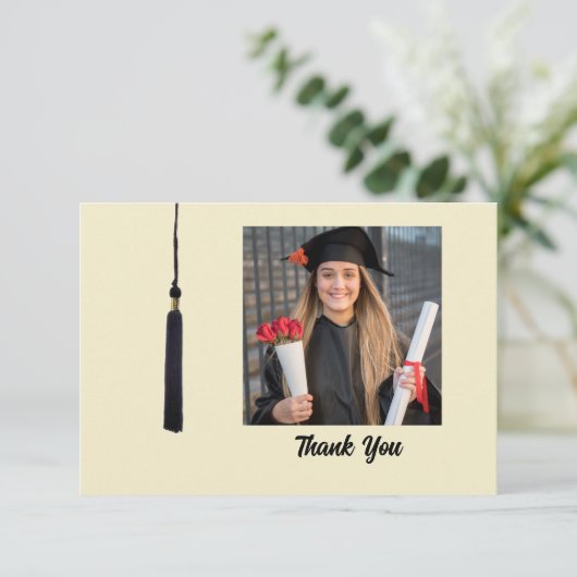 Tassel Photo Afstuderen - Hartelijk dank Bedankkaart (Staand voorkant)