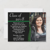 Tassel Photo Graduation Party Green en Black Kaart (Voorkant)