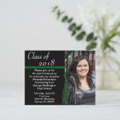 Tassel Photo Graduation Party Green en Black Kaart (Staand voorkant)