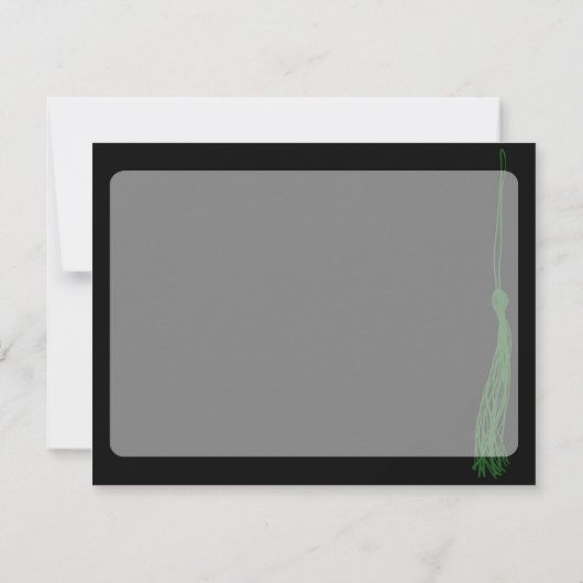 Tassel Photo Graduation Party Green en Black Kaart (Achterkant)