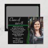 Tassel Photo Graduation Party Green en Black Kaart (Voorkant / Achterkant)