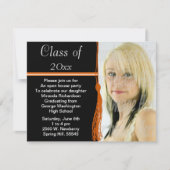 Tassel Photo Graduation Party Sinaasappel en zwart Kaart (Voorkant)