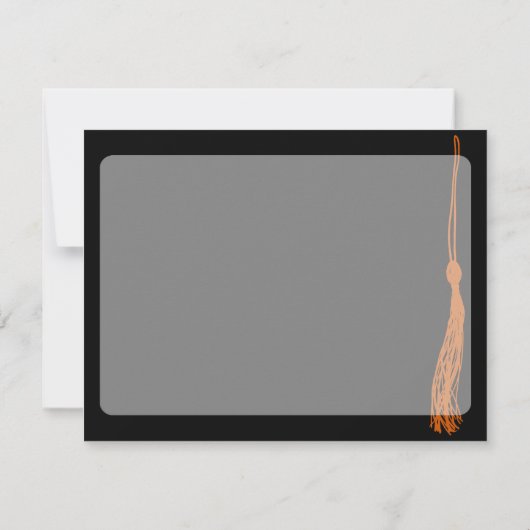 Tassel Photo Graduation Party Sinaasappel en zwart Kaart (Achterkant)
