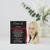 Tassel Photo Graduparty Red en Black Kaart (Staand voorkant)